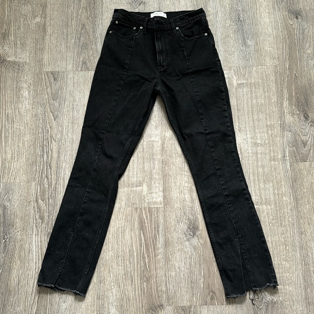 Abercrombie Black jeans with split Front at bottom